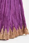 Buy_Kora_Purple Chanderi Silk Gota Patti, Embroidery, Tassels 40 Kali Lehenga _Online_at_Aza_Fashions