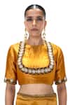Buy Mimamsaa Mustard Tissue, Silk Embroidery, Metallic Thread Round Advika Handwoven Blouse at Aza Fashions Buy_Mimamsaa_Mustard Tissue, Silk Embroidery, Metallic Thread Round Advika Handwoven Blouse _at_Aza_Fashions