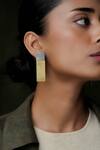 Shop_DE'Anma_Gold Plated Geometric Danglers _at_Aza_Fashions