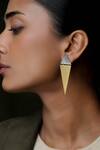 Shop_DE'Anma_Gold Plated Geometric Danglers _at_Aza_Fashions