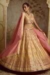 Buy SUHINO Yellow Silk, Organza Mirrors, Embroidery, Tassels V-, Scoop Lehenga Set at Aza Fashions Buy_SUHINO_Yellow Silk, Organza Mirrors, Embroidery, Tassels V-, Scoop Lehenga Set _at_Aza_Fashions