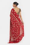 Shop_Kora_Red Organza, Chanderi , Chanderi, Dori Saree And Blouse _at_Aza_Fashions