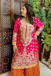 Buy_Amaltas Couture_Pink Silk, Georgette, Organza Gota Patti, Mirrors, Embroidery, Work Kurta Set _Online