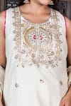 Amaltas Couture_Off White Chanderi Gota Patti, Beads, Embroidery, Zari Round Kurta Sharara Set _Online_at_Aza_Fashions