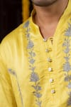 Shop_Angad Creations_Yellow Linen, Satin Embroidery Khush Rangi Ombre Tilla Work Kurta Set _Online_at_Aza_Fashions