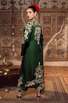 Angad Creations_Green Cotton Satin, Georgette Embroidery Round Neck Hina Thread Kurta Set _Online_at_Aza_Fashions