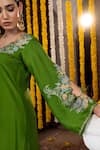 Shop Angad Creations Green Crepe, Organza Embroidery, Zari Scoop Neck Gulshan Kurta Set Online at Aza Fashions Shop_Angad Creations_Green Crepe, Organza Embroidery, Zari Scoop Neck Gulshan Kurta Set _Online_at_Aza_Fashions