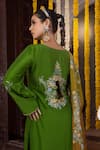 Angad Creations Green Crepe, Organza Embroidery, Zari Scoop Neck Gulshan Kurta Set Online at Aza Fashions Angad Creations_Green Crepe, Organza Embroidery, Zari Scoop Neck Gulshan Kurta Set _Online_at_Aza_Fashions