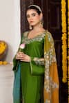 Shop Angad Creations Green Crepe, Organza Embroidery, Zari Scoop Neck Gulshan Kurta Set Shop_Angad Creations_Green Crepe, Organza Embroidery, Zari Scoop Neck Gulshan Kurta Set