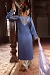 Angad Creations_Purple Cotton Satin, Organza Embroidery, Neelgun And Tilla Work Kurta Set _Online_at_Aza_Fashions