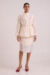 Buy Madder Much Ivory Chanderi Silk, Cotton Embroidery, Beads, Orion Drawstring Top With Skirt at Aza Fashions Buy_Madder Much_Ivory Chanderi Silk, Cotton Embroidery, Beads, Orion Drawstring Top With Skirt _at_Aza_Fashions