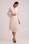 Shop_Madder Much_Ivory Chanderi Silk Embroidery, Beads, Sequins Logan Quattro Button Blazer Dress 