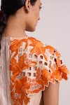 Madder Much Multi Color Chanderi Silk Cut Work, Kayo Sunset And Almond Cutwork Dress Online Madder Much_Multi Color Chanderi Silk Cut Work, Kayo Sunset And Almond Cutwork Dress _Online