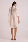 Shop_Madder Much_Ivory Chanderi Silk, Modal Embroidery, Metallic Thread Mimi Framed Shirt Dress _at_Aza_Fashions