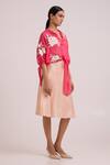 Shop_Madder Much_Peach Bemberg, Cotton Satin, Organza Emery Sheer Bomber Jacket With Dress _Online_at_Aza_Fashions