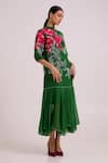 Buy_Madder Much_Green Organza, Satin Embroidery, Beads High Neck Reine Soft Bloom Dress _Online_at_Aza_Fashions