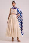 Shop_Madder Much_Ivory Chanderi Silk, Georgette, Satin Embroidery, Hansa Snow Laden Skirt Set _Online_at_Aza_Fashions