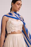 Madder Much_Ivory Chanderi Silk, Georgette, Satin Embroidery, Hansa Snow Laden Skirt Set _Online
