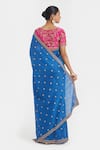 Shop_Kora_Blue Organza, Chanderi Embroidery, Zari, Beads, Dori Booti Saree _at_Aza_Fashions