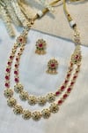 Buy_Prestones_Multi Color Gemstones, Beads Layered Studded Necklace Set _Online_at_Aza_Fashions