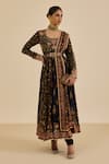 Buy Ritu Kumar Black Viscose, Lycra Embroidery, Piping Scoop Floral Print And Aari Anarkali Set at Aza Fashions Buy_Ritu Kumar_Black Viscose, Lycra Embroidery, Piping Scoop Floral Print And Aari Anarkali Set _at_Aza_Fashions