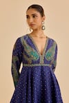 Shop Ritu Kumar Blue Silk, Viscose Embroidery, Sequins Paisley Print And Kurta With Palazzo Online at Aza Fashions Shop_Ritu Kumar_Blue Silk, Viscose Embroidery, Sequins Paisley Print And Kurta With Palazzo _Online_at_Aza_Fashions