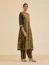 Ritu Kumar_Black Silk, Rayon, Crepe, Viscose, Chinon Embroidery, Geometric And Kurta Set _Online_at_Aza_Fashions