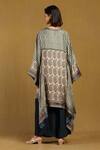 Shop_Ritu Kumar_Beige Silk Embroidery V-neck Hand Handkerchief Hem Tunic _at_Aza_Fashions