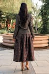 Safaa_Black Silk Embroidery, Zari La Belle Lueur Baroque Blazer With Skirt _Online_at_Aza_Fashions