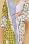 Shop_SAKSHI GIRRI_Multi Color Crepe Sequins, Stones, Beads V-neck Printed Kaftan And Pant Set_Online_at_Aza_Fashions