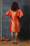 Shop_Swatee Singh_Red Brocade V-neck Blazer Dress _at_Aza_Fashions