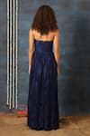 Shop_Swatee Singh_Navy Georgette Lace Bandeau Neck Chantilly And Gown _at_Aza_Fashions