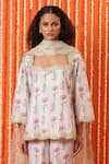 Buy_Swatee Singh_Off White Chanderi Lace, Sequins Square Neck Digital Print Kurta Set _Online_at_Aza_Fashions