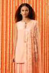 Buy_Swatee Singh_Pink Crepe, Chantelle Lace Round Neck Kurta Salwar Set _Online_at_Aza_Fashions