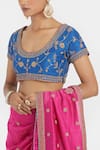 Buy_Kora_Fuchsia , , Embroidery, Floral Dori Saree And Blouse 