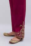 Kora_Fuchsia Chanderi Silk Embroidery, Beads, Sequins Dori Pants _at_Aza_Fashions
