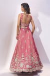 Shop Samyukta Singhania Pink Tissue Embroidery, Sequins, Zari Sweetheart Neck Lehenga Set at Aza Fashions Shop_Samyukta Singhania_Pink Tissue Embroidery, Sequins, Zari Sweetheart Neck Lehenga Set _at_Aza_Fashions