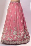 Buy Samyukta Singhania Pink Tissue Embroidery, Sequins, Zari Sweetheart Neck Lehenga Set Buy_Samyukta Singhania_Pink Tissue Embroidery, Sequins, Zari Sweetheart Neck Lehenga Set