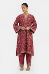 Buy_Kora_Fuchsia Chanderi Silk Embroidery, Beads, Sequins Dori Salwar _at_Aza_Fashions