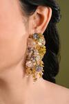 Shop_House Of D"Oro_Multi Color Beads, Gemstones Florelle And Cluster Dangler Earrings _Online_at_Aza_Fashions
