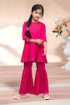 Buy Petite Pomme Magenta Rayon Embroidery, Metallic Thread Kurta With Sharara at Aza Fashions Buy_Petite Pomme_Magenta Rayon Embroidery, Metallic Thread Kurta With Sharara _at_Aza_Fashions