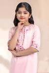 Petite Pomme_Pink Shantoon Embroidery Tunic With Pant _Online_at_Aza_Fashions