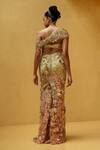 Shop_Moledro_Beige Net Sequins, Beads, Embroidery, Metallic Thread Oraya Crochet Dress _at_Aza_Fashions