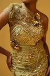 Buy_Moledro_Beige Net Sequins, Beads, Embroidery, Metallic Thread Oraya Crochet Dress 