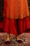Buy_Sonia Baderia_Red Chanderi, Tissue, Silk Embroidery, Beads, Sequins Hand Kurta And Pant Set _Online_at_Aza_Fashions