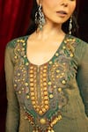 Shop_Sonia Baderia_Green Chanderi, Tissue Beads, Sequins, Hand Embroidered Anarkali With Dupatta _Online_at_Aza_Fashions