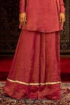 Buy_Sonia Baderia_Fuchsia Chanderi, Tissue Sequins, Beads, Hand Embroidered Kurta Sharara Set _Online_at_Aza_Fashions
