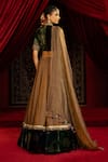 Shop Sonia Baderia Brown Chanderi, Tissue, Velvet, Silk Tassels, Hand Blouse Lehenga Set at Aza Fashions Shop_Sonia Baderia_Brown Chanderi, Tissue, Velvet, Silk Tassels, Hand Blouse Lehenga Set _at_Aza_Fashions