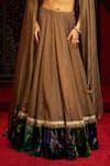 Sonia Baderia Brown Chanderi, Tissue, Velvet, Silk Tassels, Hand Blouse Lehenga Set Online at Aza Fashions Sonia Baderia_Brown Chanderi, Tissue, Velvet, Silk Tassels, Hand Blouse Lehenga Set _Online_at_Aza_Fashions