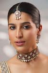 Buy_Zevar By Geeta_Pink Stones, Crystals Two Polki Choker Set _at_Aza_Fashions